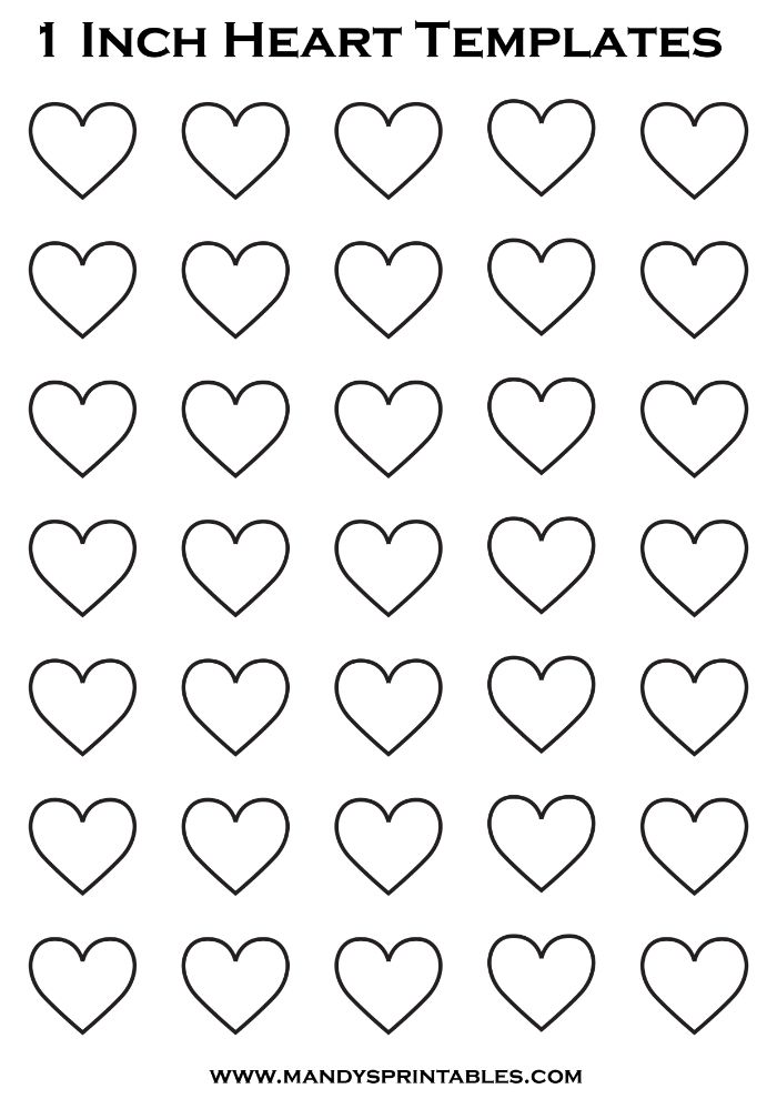 Printable 1” Hearts