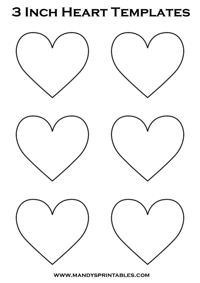 3” Free Printable Hearts