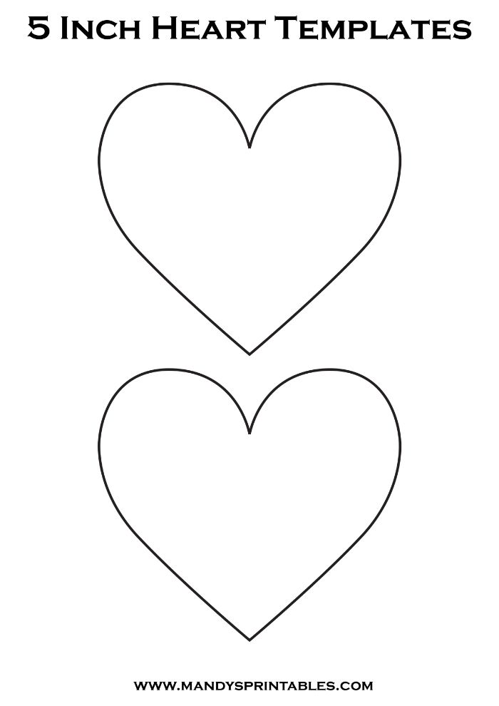 5” Heart Template Printable