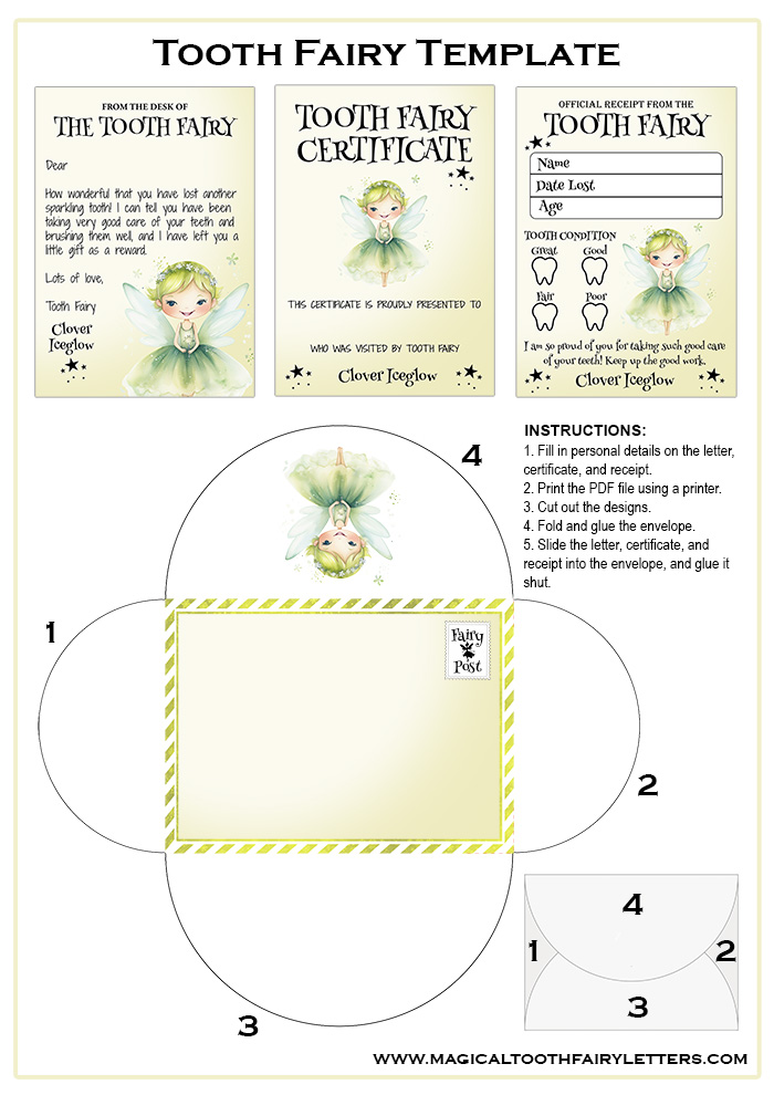 free printable tooth fairy letter and envelope