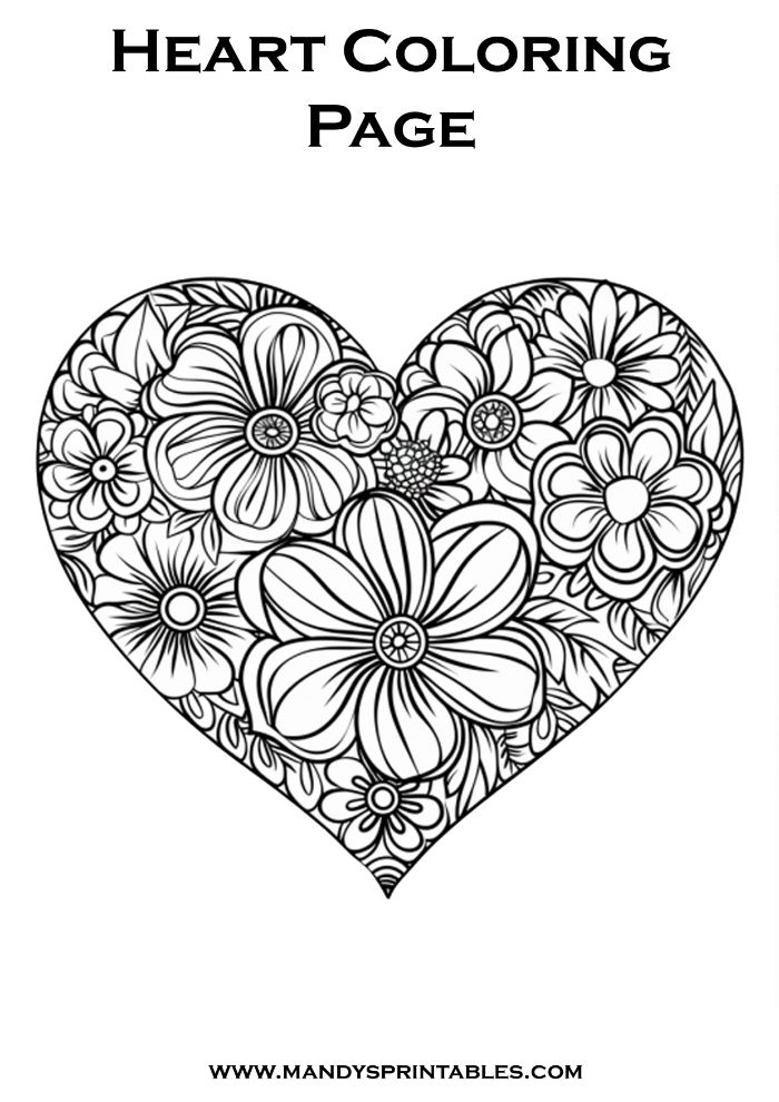 heart coloring page