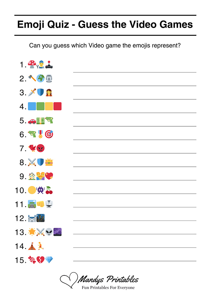 Guess The Video Games Emoji Quiz