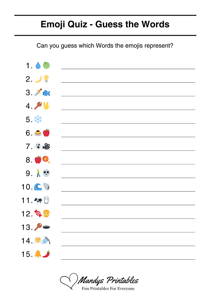 Guess The Words Emoji Quiz