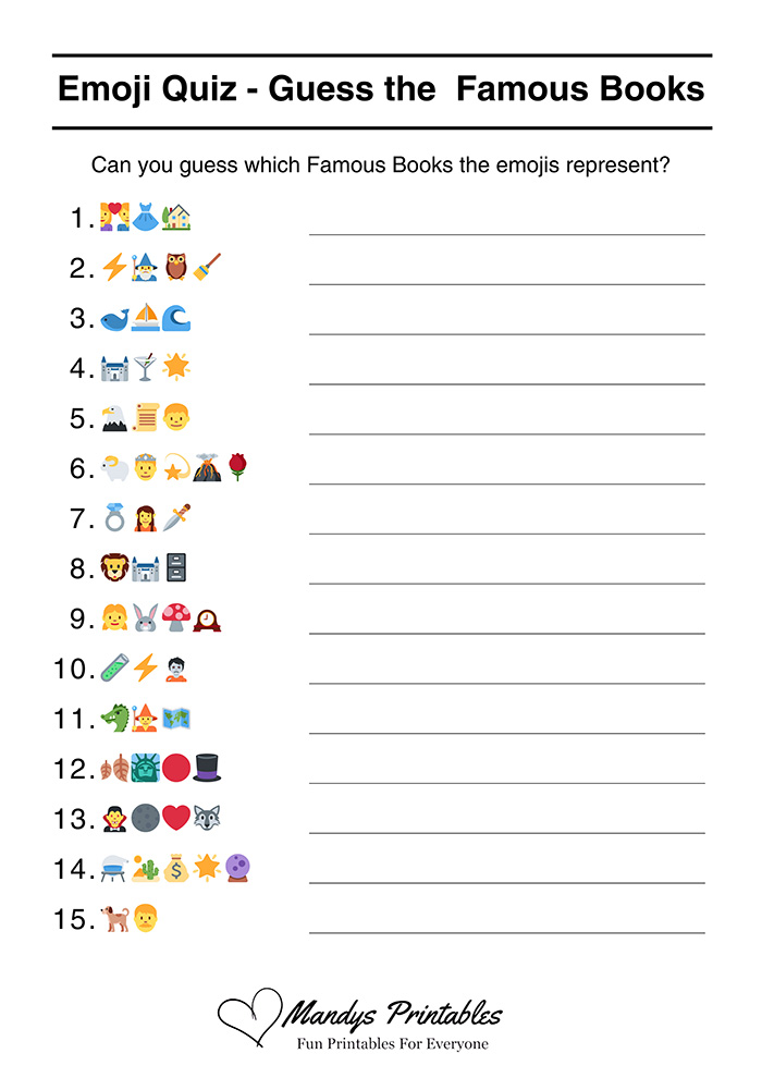 Famous Books Emoji Quiz