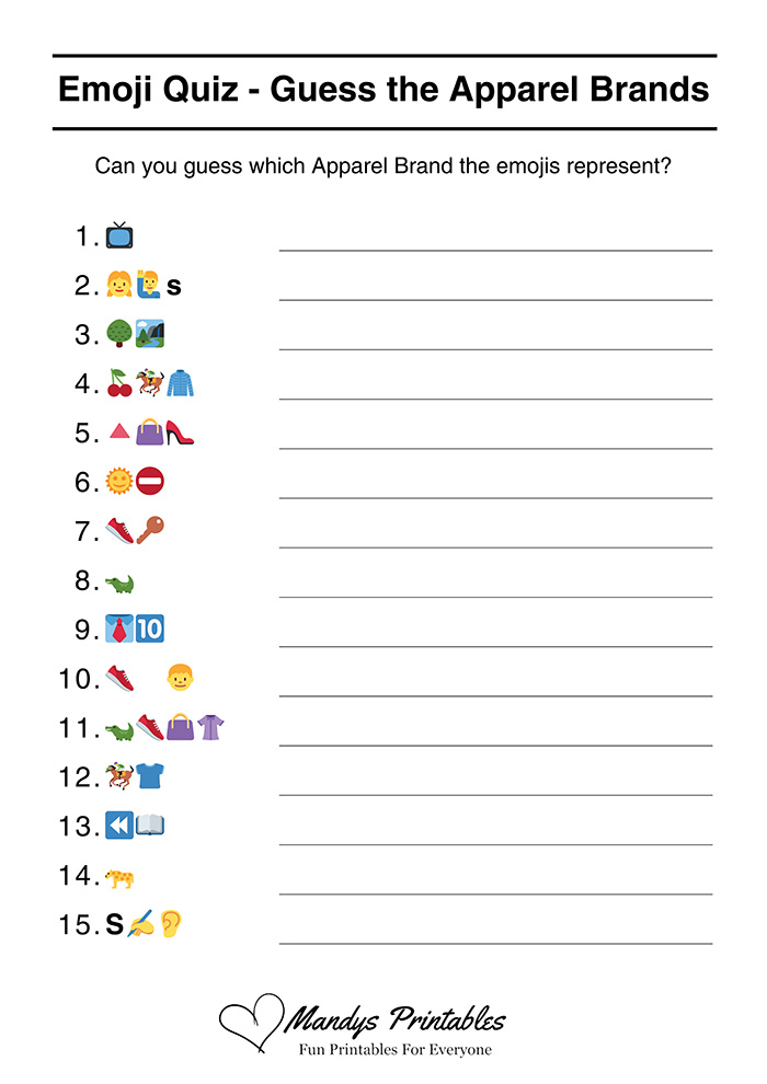 Apparel Brands Emoji Quiz