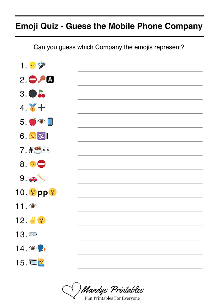 Mobile Phone Emoji Quiz