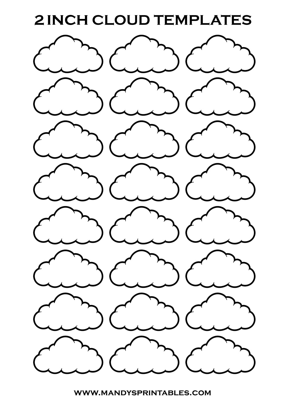 Free Printable Cloud Templates - 2 Ince Templates 1 