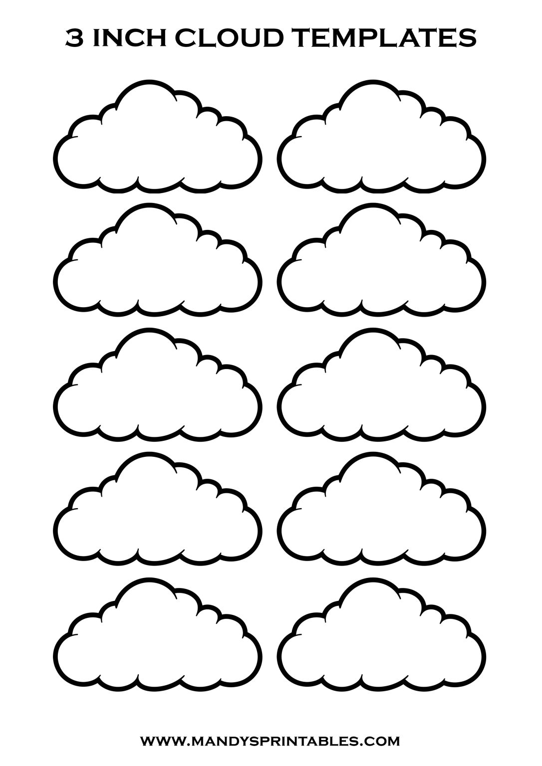 Free Printable Cloud Templates - Download Now!