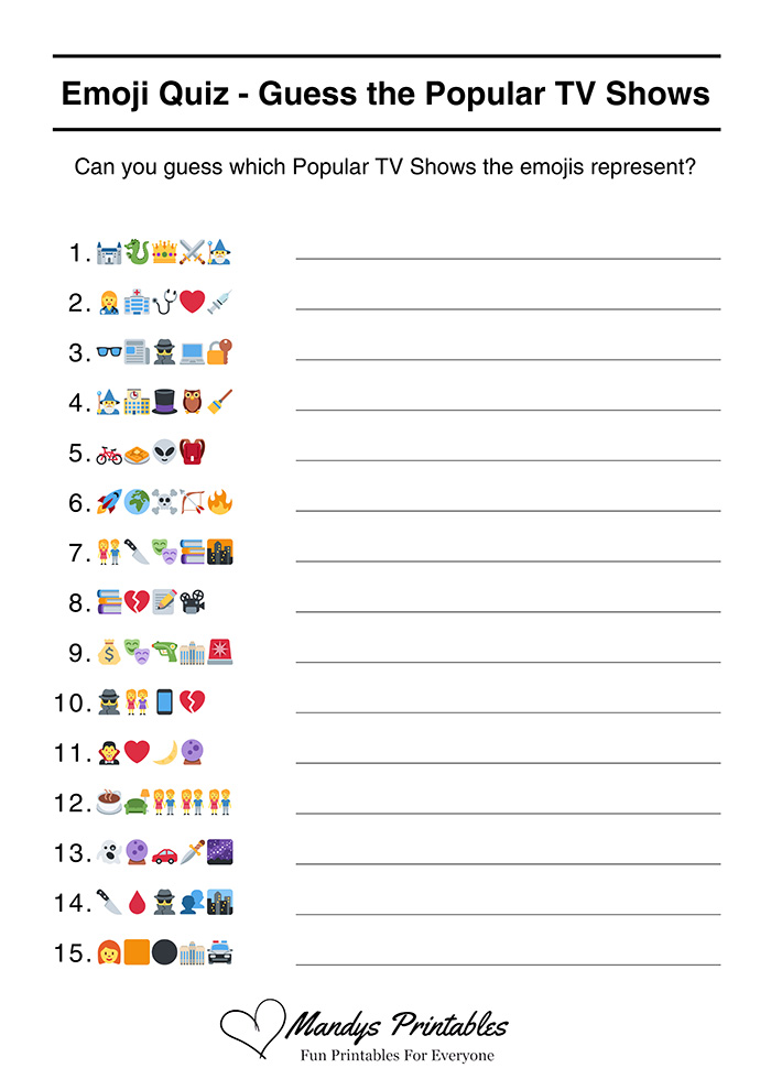 Guess The Popular Tv Shows Emoji Quiz