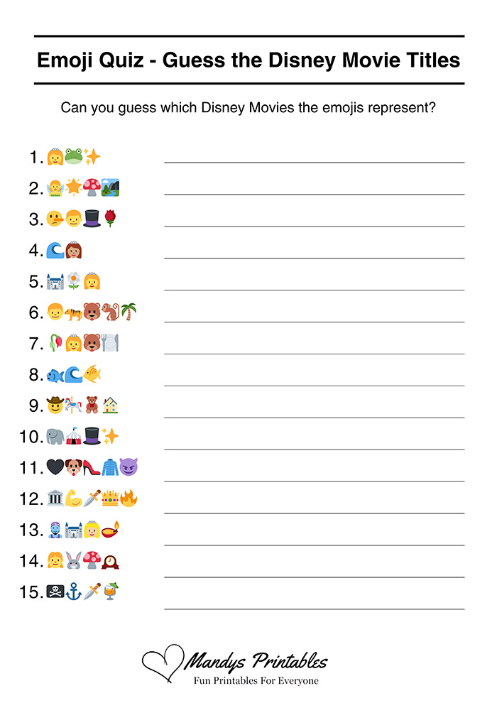 Disney Movie Title Emoji Quiz