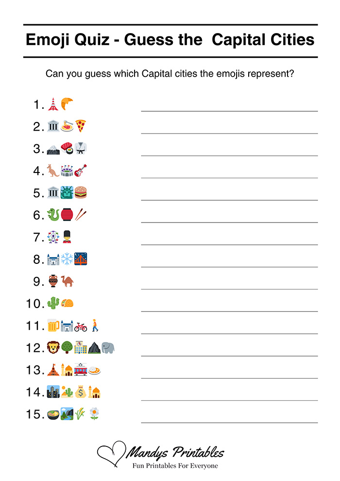 Capital Cities Emoji Quiz