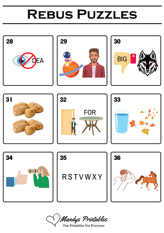 brain teasers with answers printable