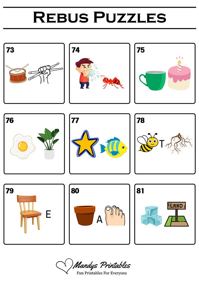 rebus puzzles printable