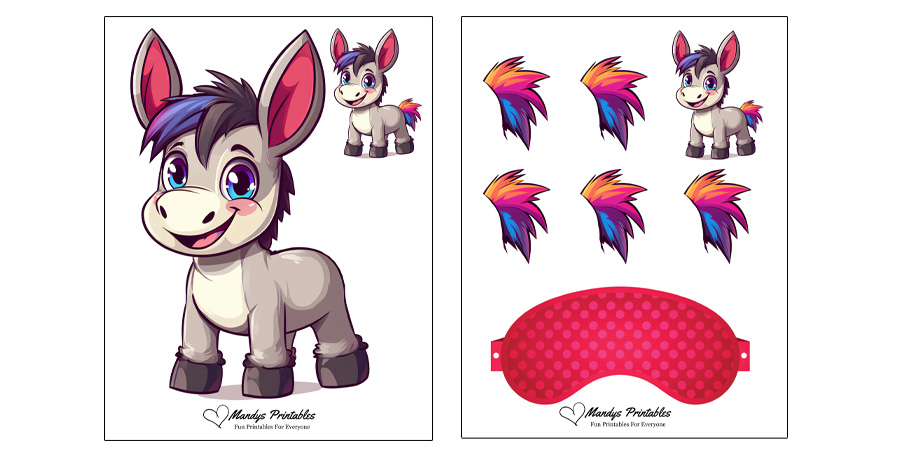 printable pin the tail on the donkey