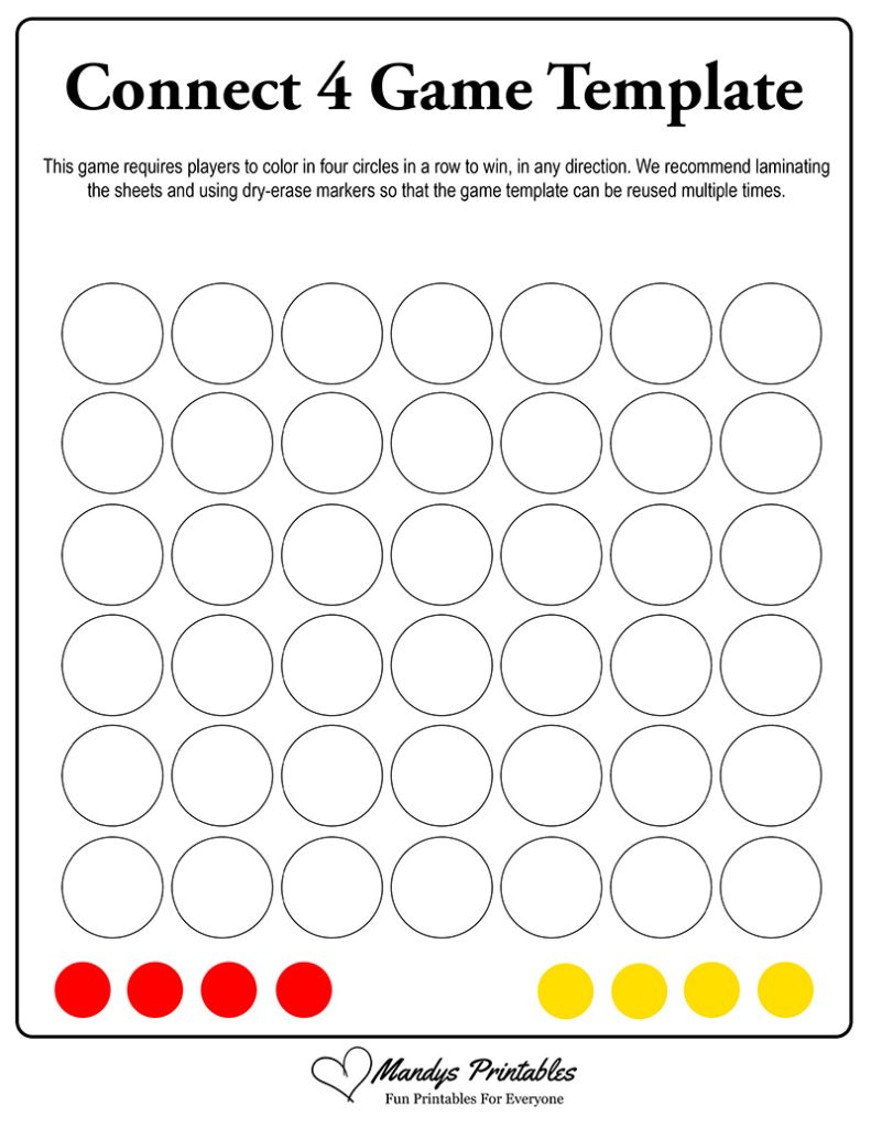 connect four printable