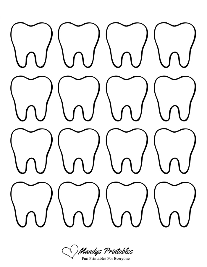 small tooth outline template