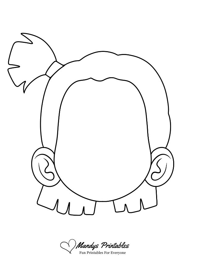 printable girls blank face tempalte