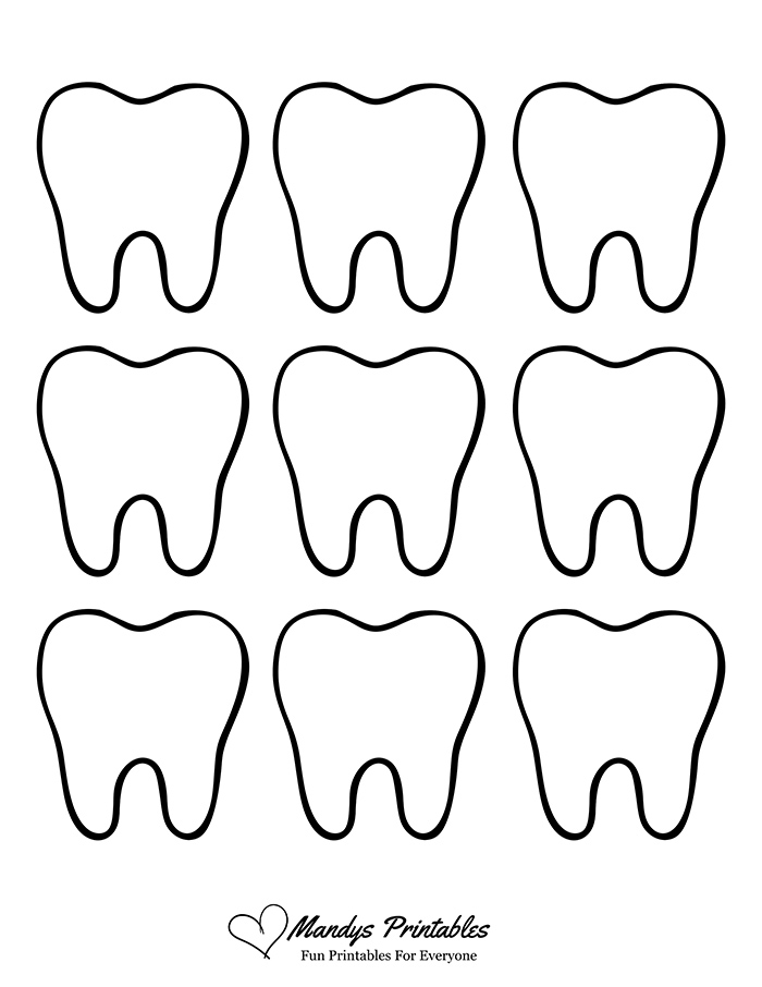 printable tooth outline