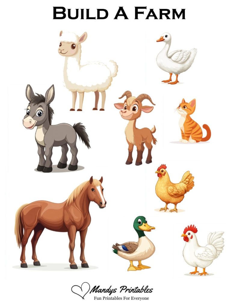 printable farm animal