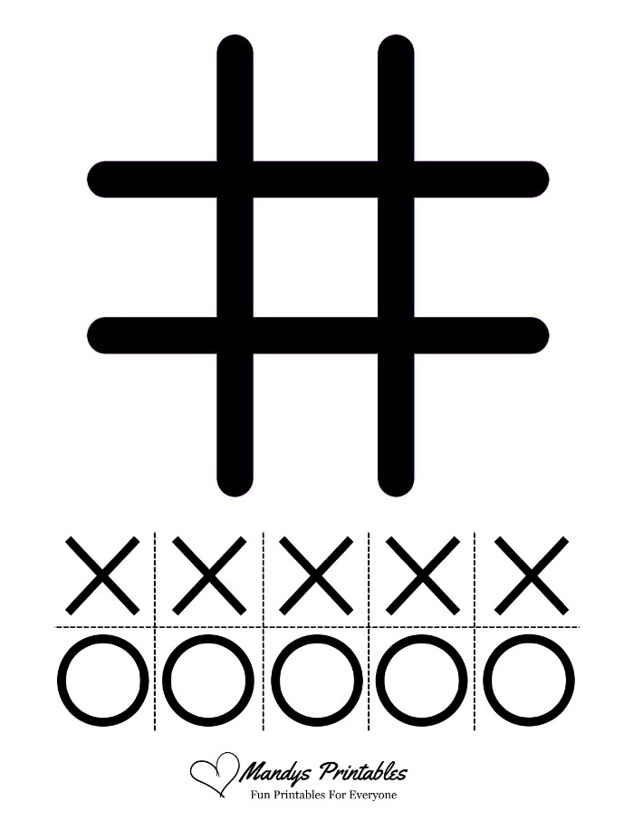 cut out tic tac toe template