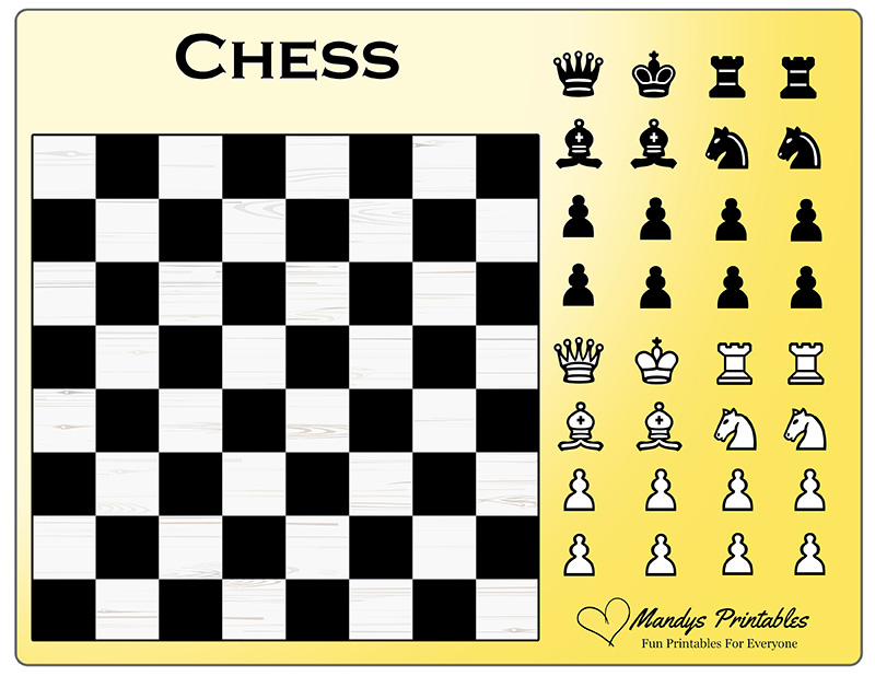 printable chess board and pieces