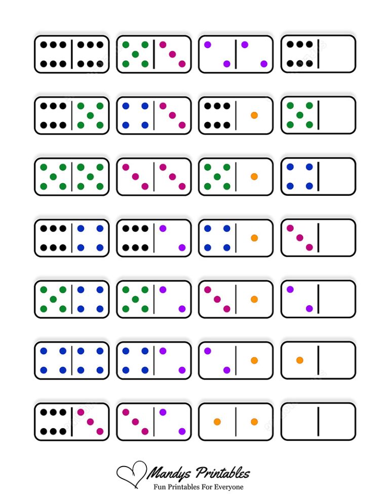 Free Printable Dominos Template PDF Free Printable Dominos Template PDF