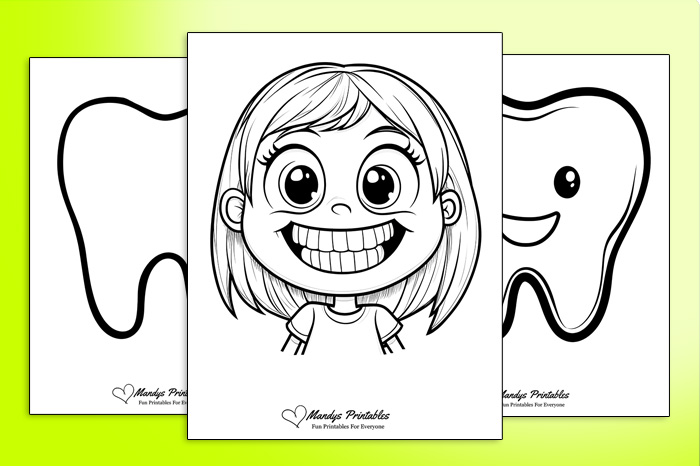 Printable Tooth Templates ( Tooth Outlines ) - Mandys Printables