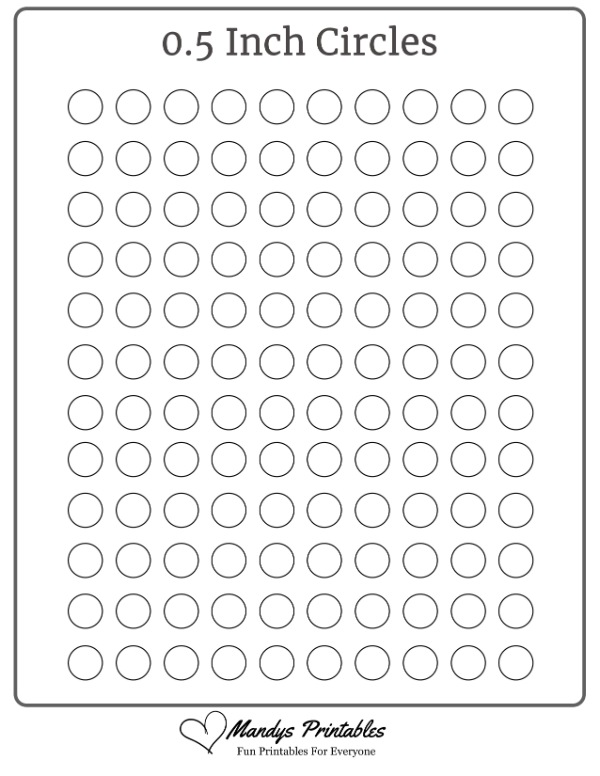 0.5 Inch Circle Templates