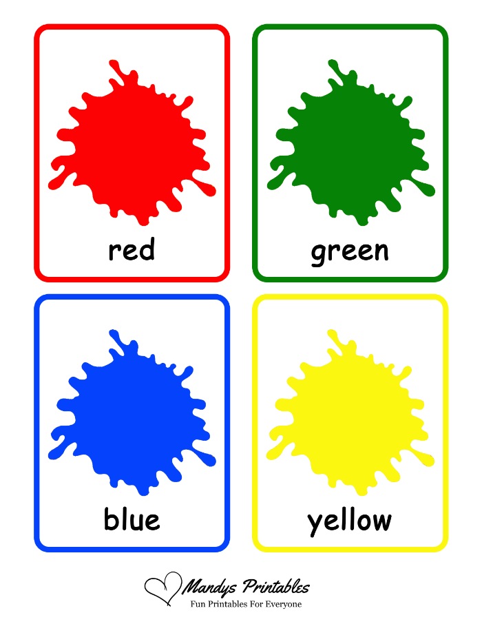 Printable Color Flash Cards