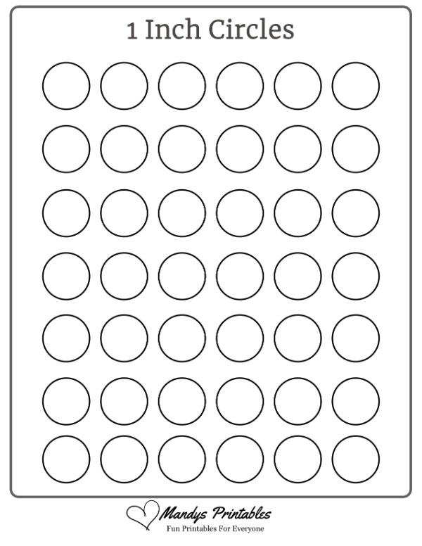 1 Inch Circle Templates