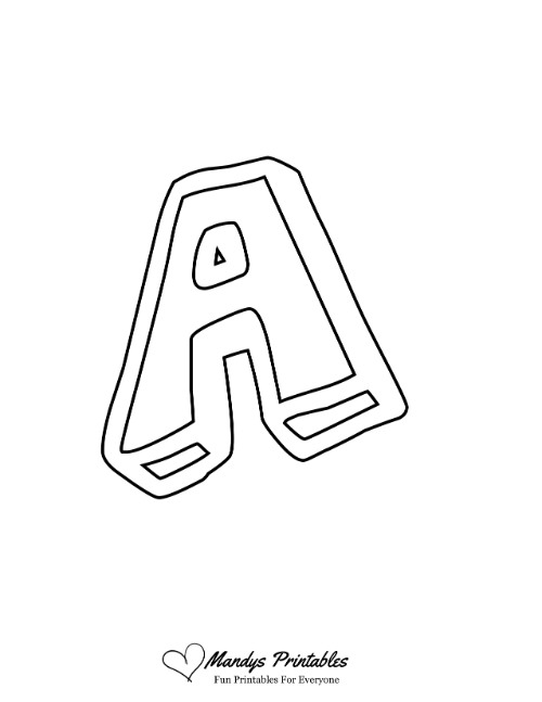 3D Uppercase Bubble Letter A