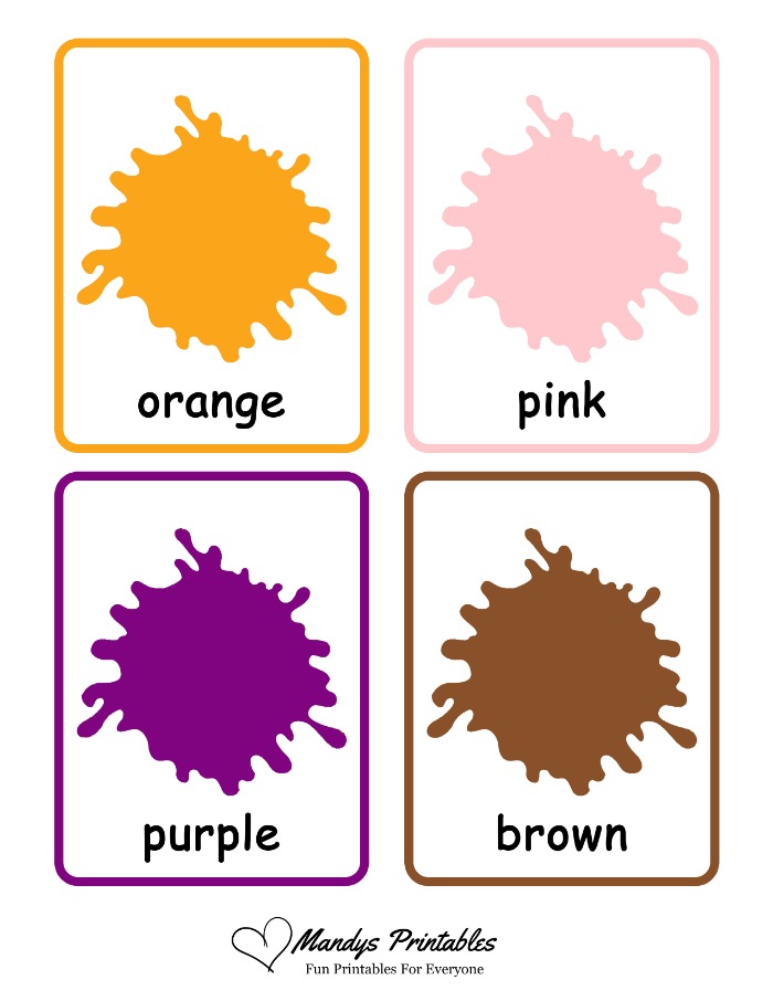 Printable Color Flash Cards