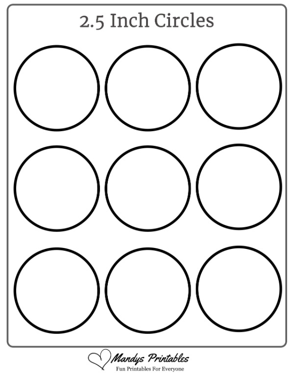 2.5 Inch Circle Templates