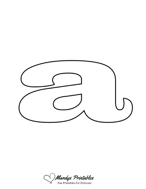 Wide Lowercase Bubble Letter A