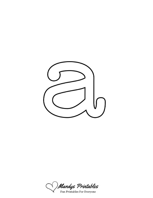 printable bubble letter a template