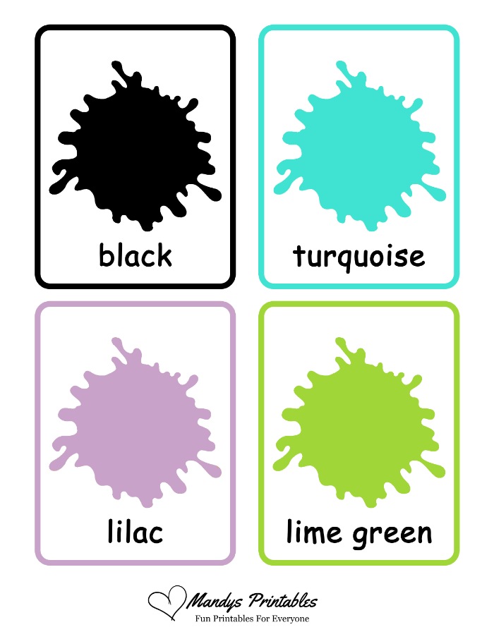 Printable Color Flash Cards