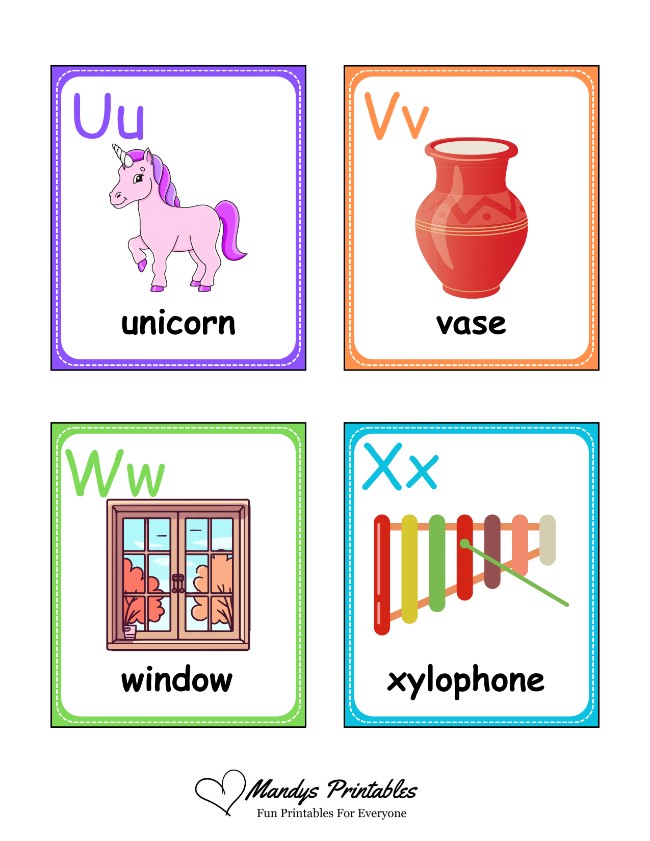 letter flash cards printable