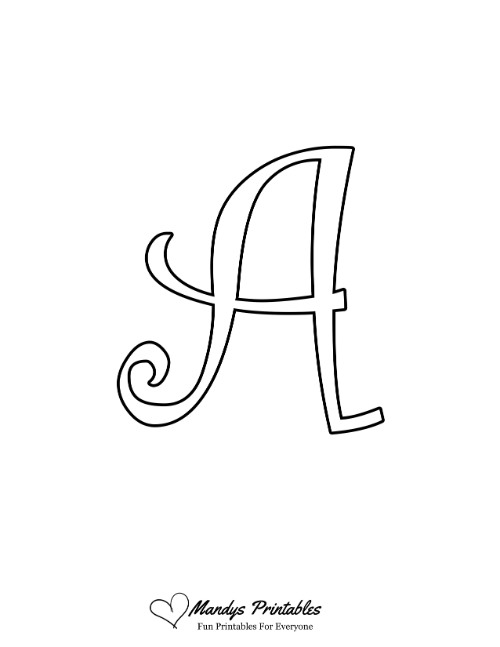 Curly Uppercase Bubble Letter A