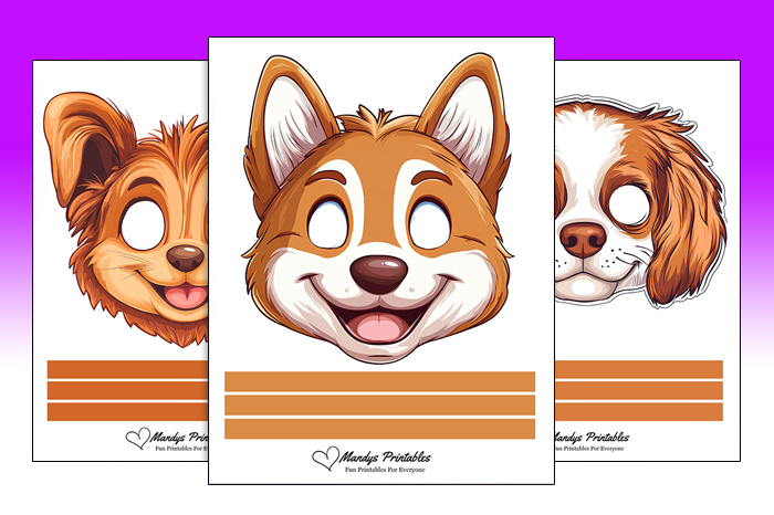 printable dog mask templates