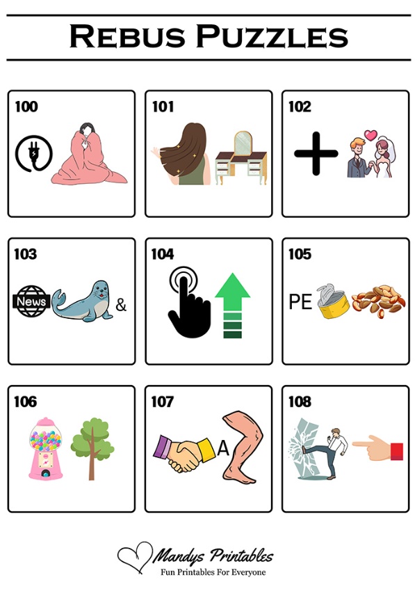 printable rebus puzzles