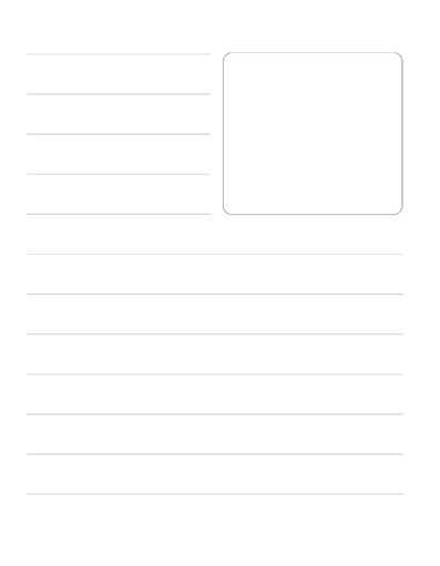 lined printable paper with image box