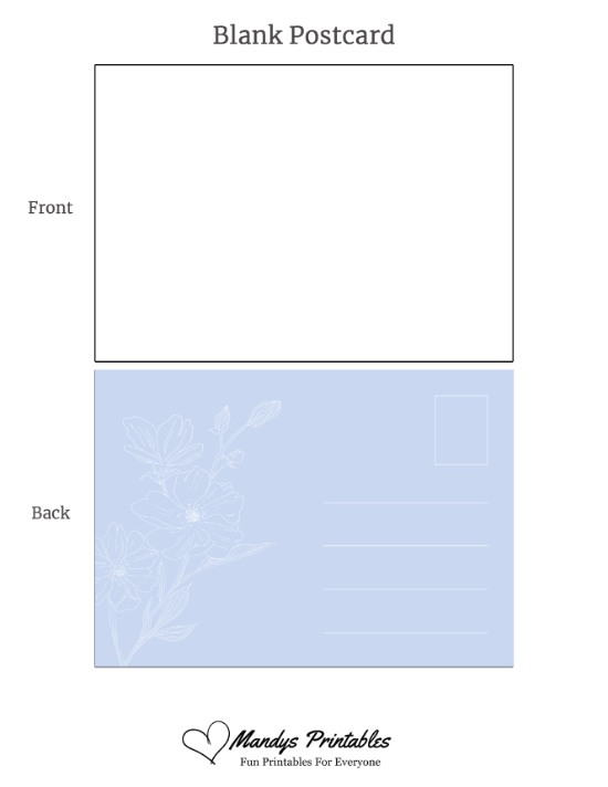 blank printable postcards