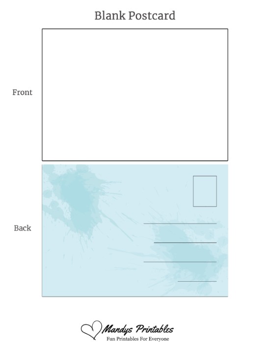 blank printable postcards