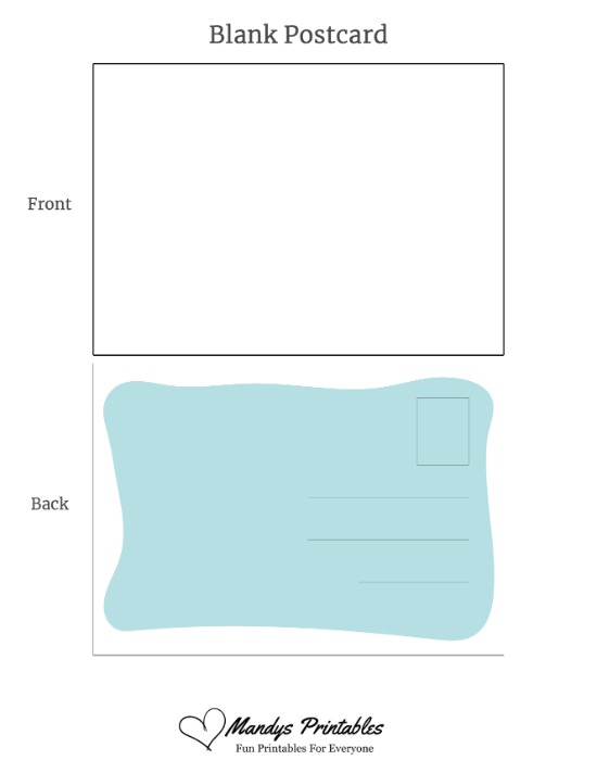 blank printable postcards