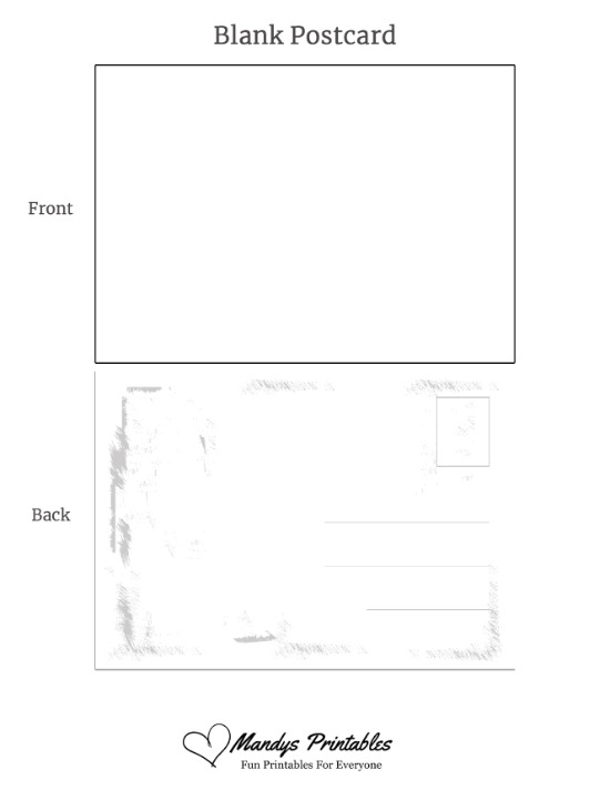 blank printable postcards