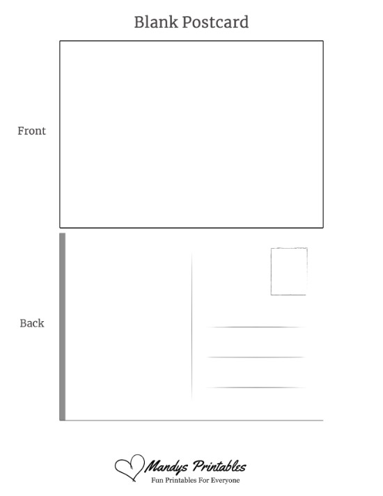 blank printable postcards