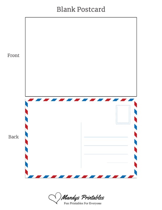 blank printable postcards