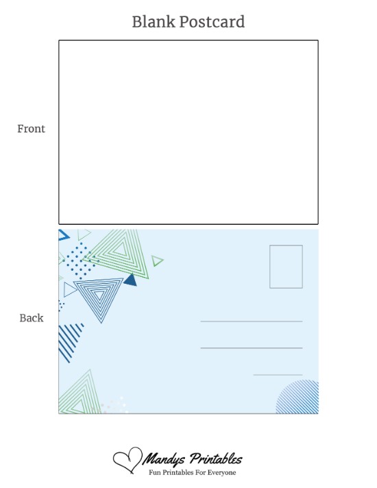 blank printable postcards