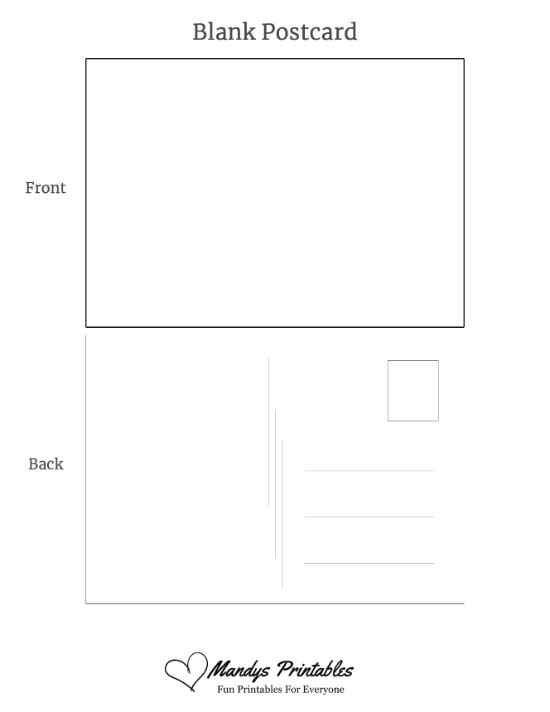 blank printable postcards