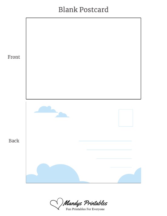 blank printable postcards